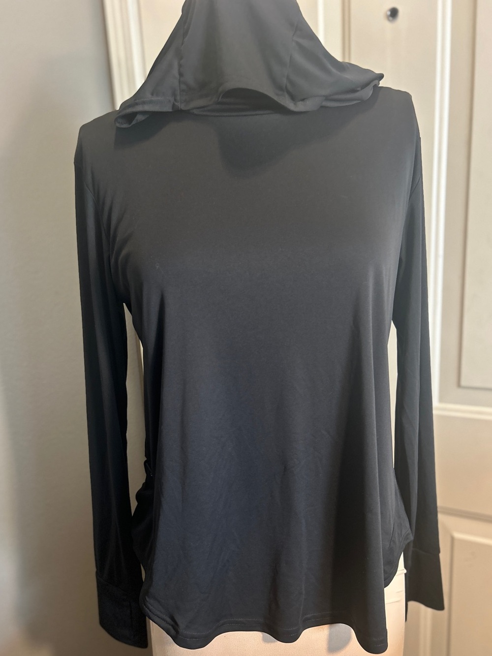 Pudolla Womens Sun Protection Hoodie Black Size Medium M GUC Long Sleeve UV UPF